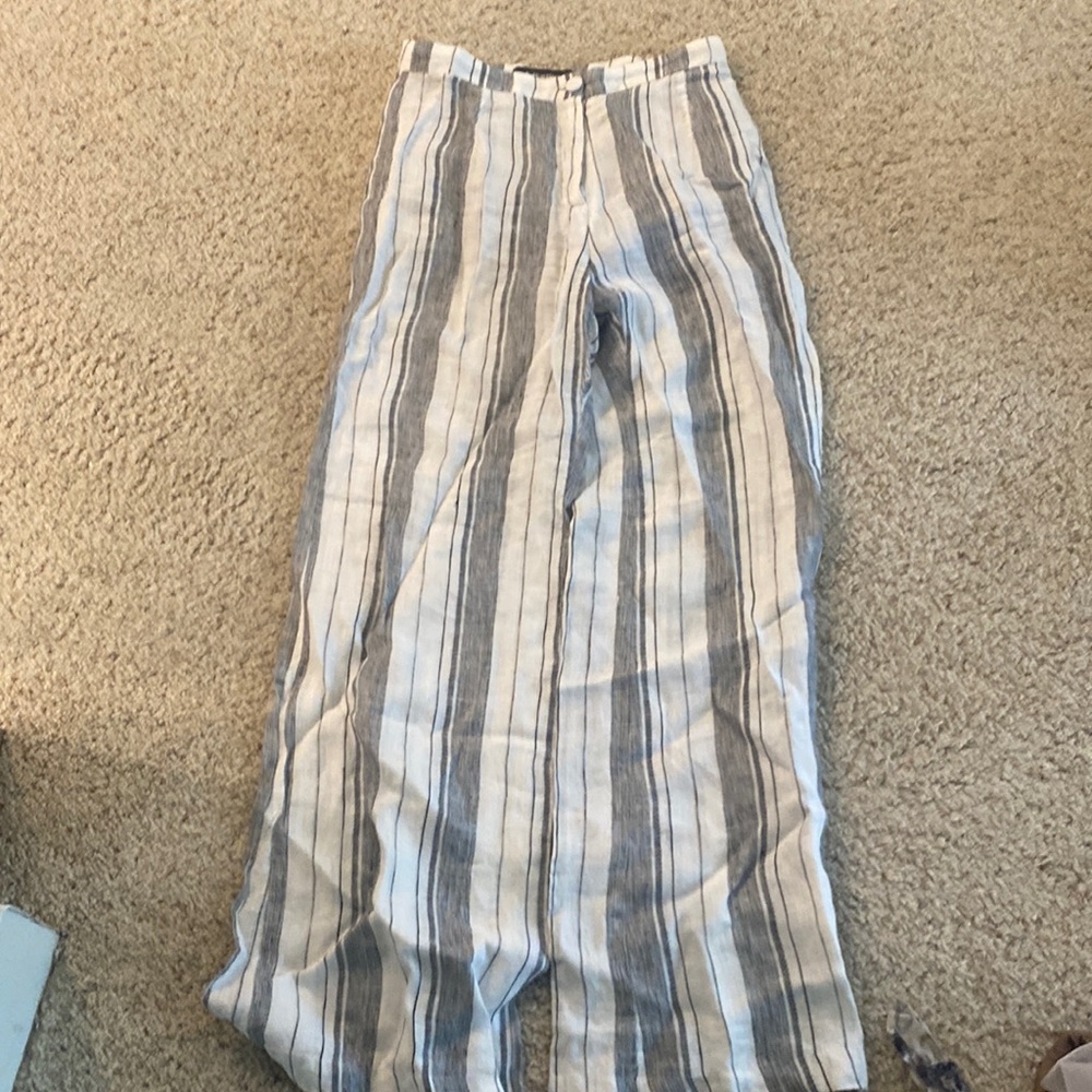 Reformation linen striped pants
